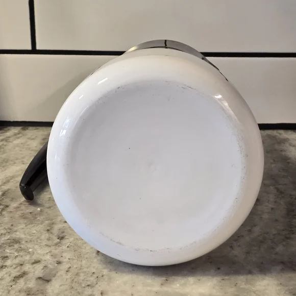 Vintage Corningware Pitcher White Carafe with Blue Floral Motif